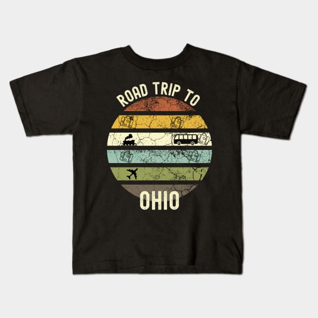 Road Trip To Ohio, Family Trip To Ohio, Holiday Trip to Ohio, Family Reunion in Ohio, Holidays in Ohio, Vacation in Ohio Kids T-Shirt by DivShot 